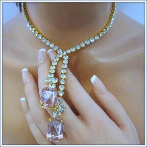 KUNZITE STUNNING EMERALD CUT GEM STONE 14 K GOLD COLOR